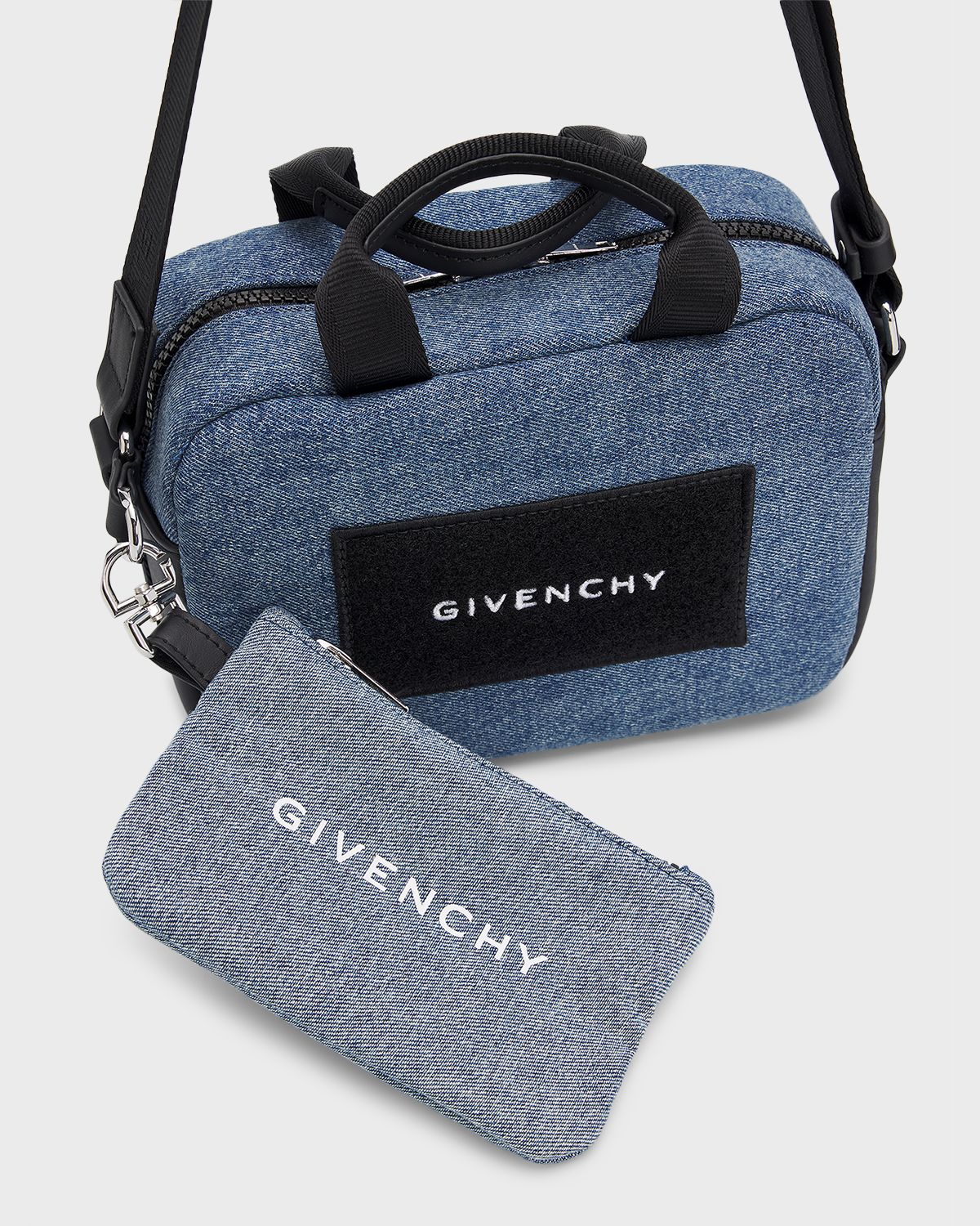 Givenchy Girl 's Logo-Embroidered Denim Crossbody Bag | Thumbnail 4