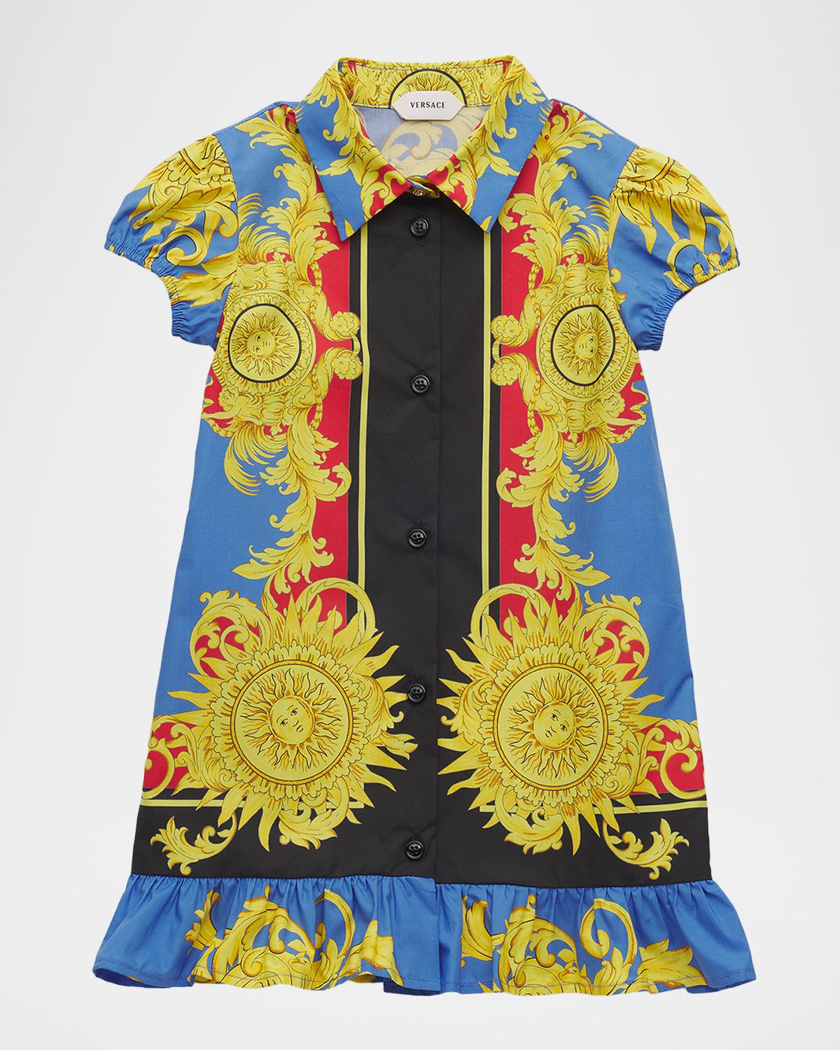 Versace Girl 's The Sun Cotton Poplin Dress, Size 12M-3