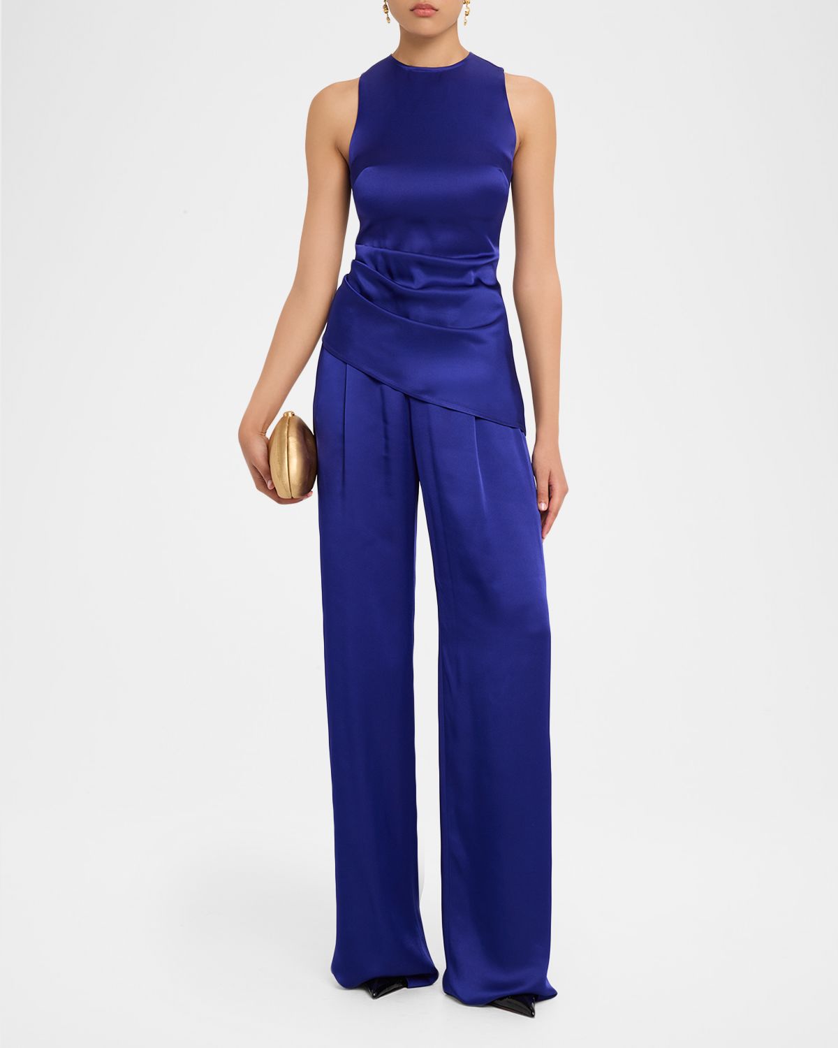 LAPOINTE Asymmetric Draped Satin Sleeveless Top | Thumbnail 5 LAPOINTE Asymmetric Draped Satin Sleeveless Top | Thumbnail 5