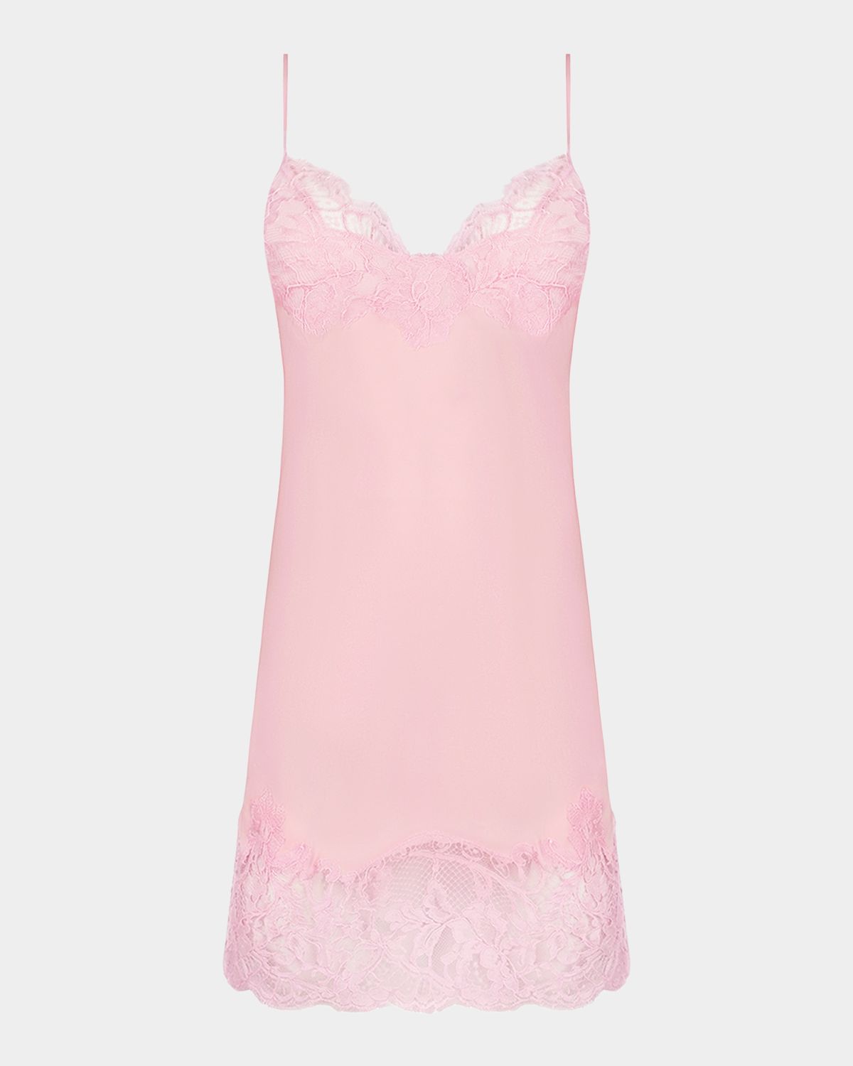 Lise Charmel Deesse En Glam Lace-Trim Silk Crepe Nightie