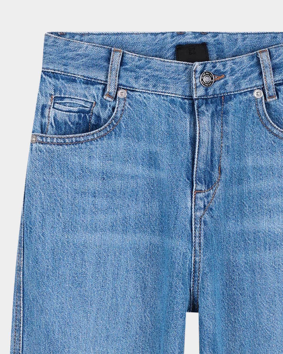 Givenchy Boy's Barrel-Leg Cotton Denim Jeans, Size 4 | Thumbnail 2