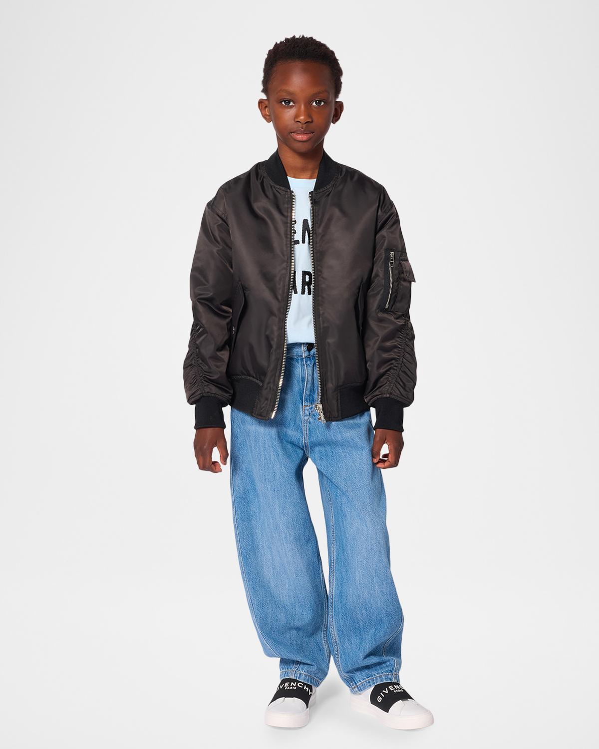 Givenchy Boy's Barrel-Leg Cotton Denim Jeans, Size 4 | Thumbnail 3