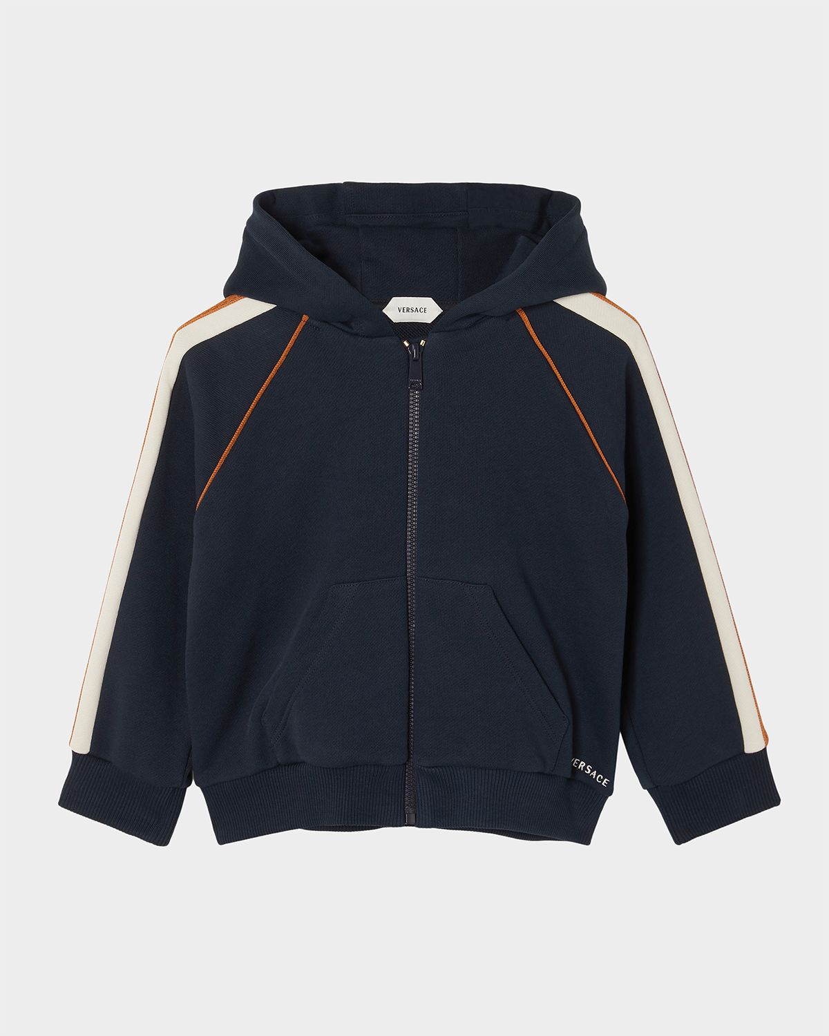 Versace Boy 's Greca-Stripe Cotton Fleece Hoodie, Size 12M-3 - Women's Clothing