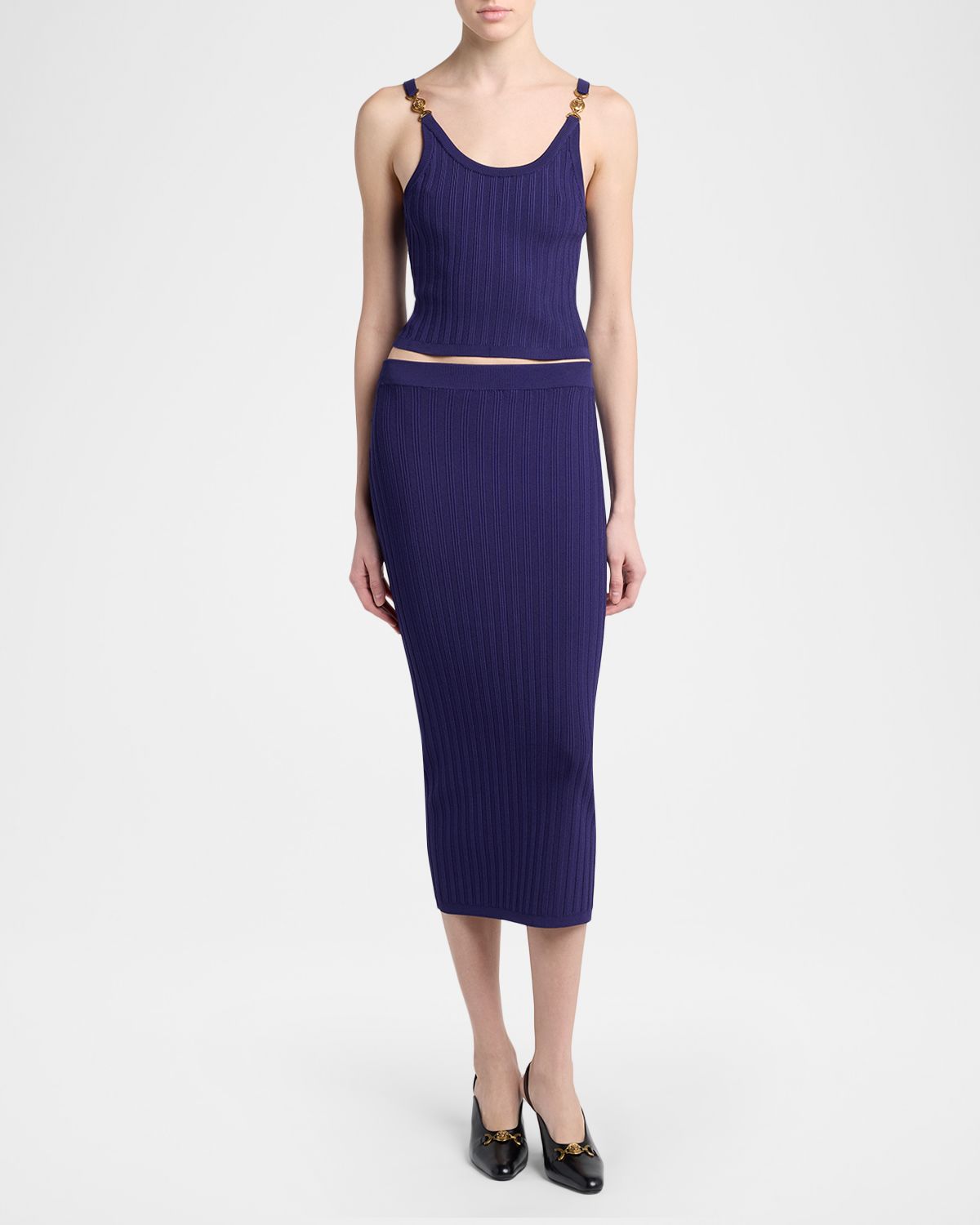 Versace Knit Mesh Midi Skirt | Thumbnail 5
