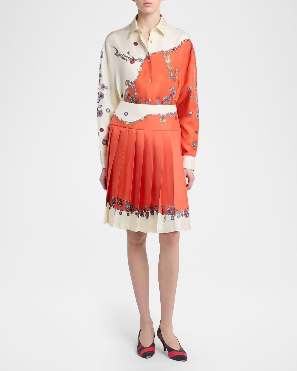 Versace Printed Silk Twill Skirt | Thumbnail 5 Versace Printed Silk Twill Skirt | Thumbnail 5