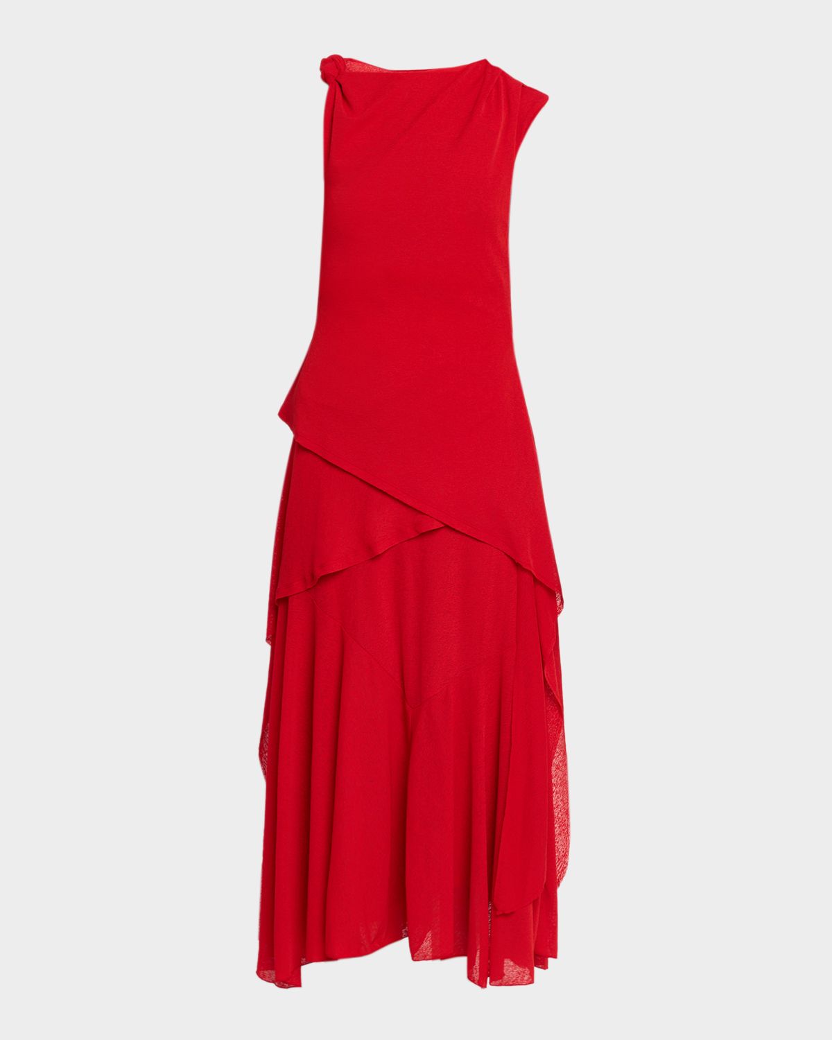 Ganni Draped Marl Mesh Midi Dress