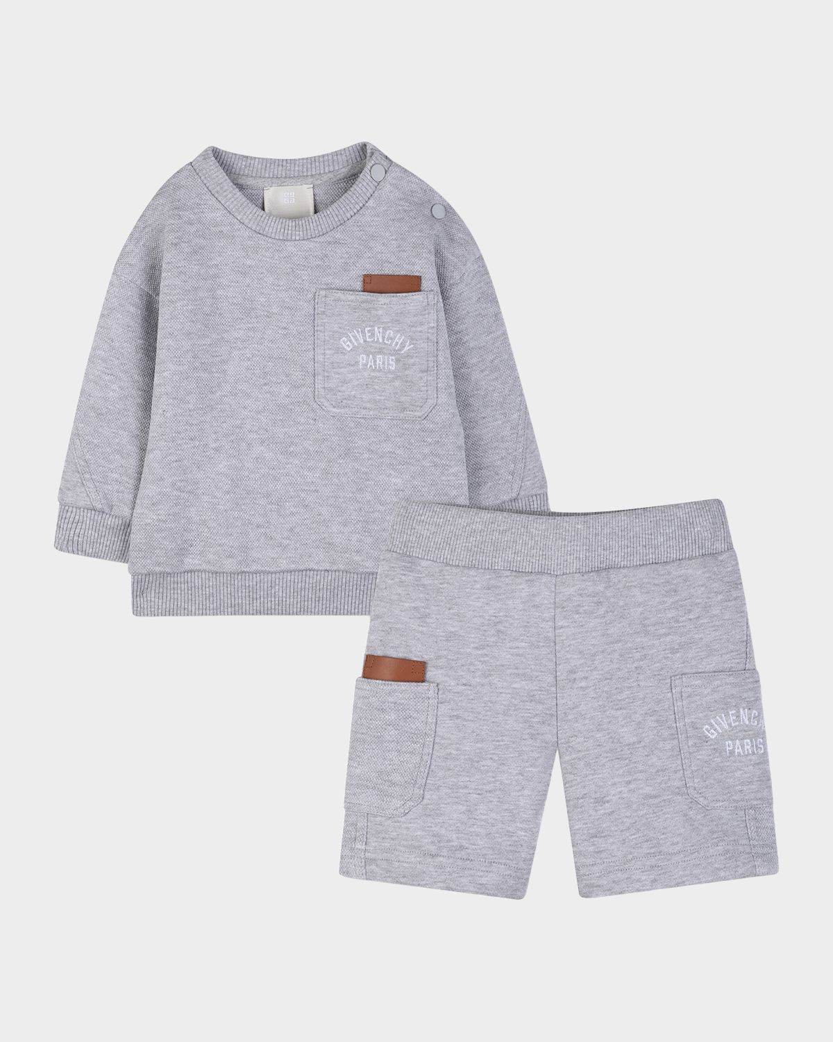 Givenchy Kid 's Twisted Seam Sweatshirt & Shorts Set, Size -3
