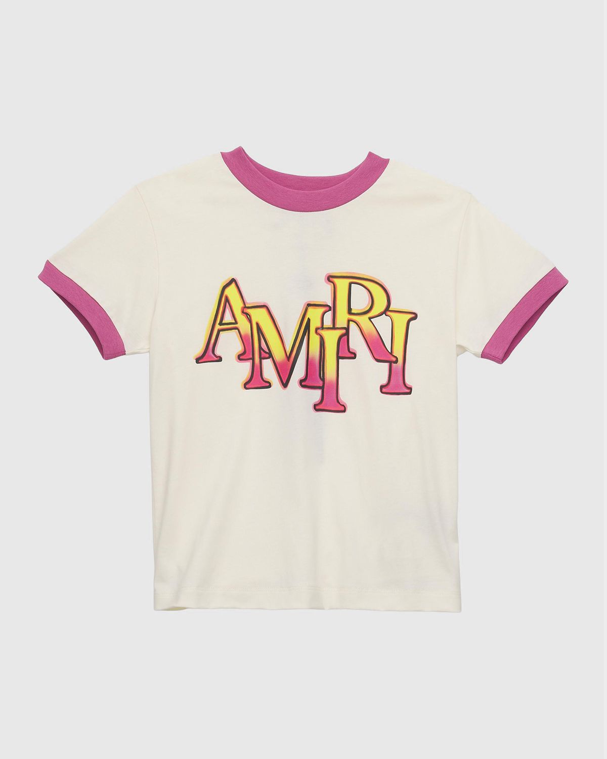 Amiri Kid 's Staggered Logo Ringer T-Shirt, Size 6-