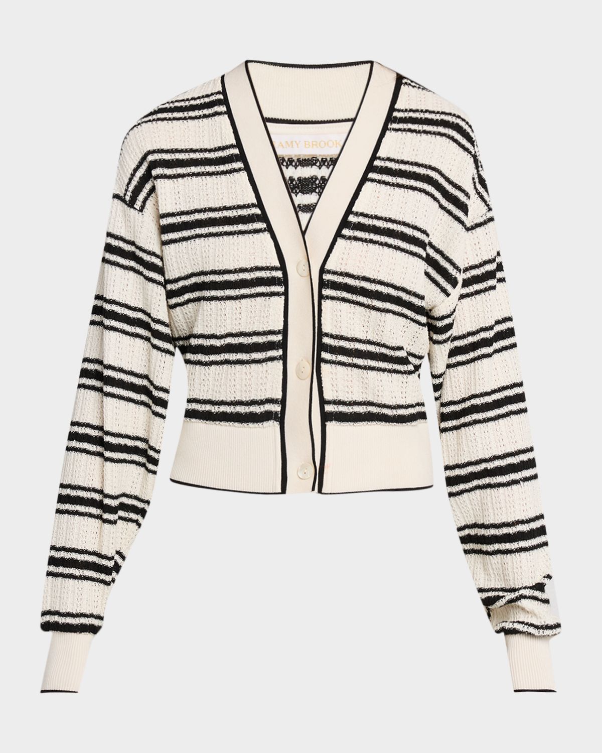 Ramy Brook Romy Striped Crochet Cardigan