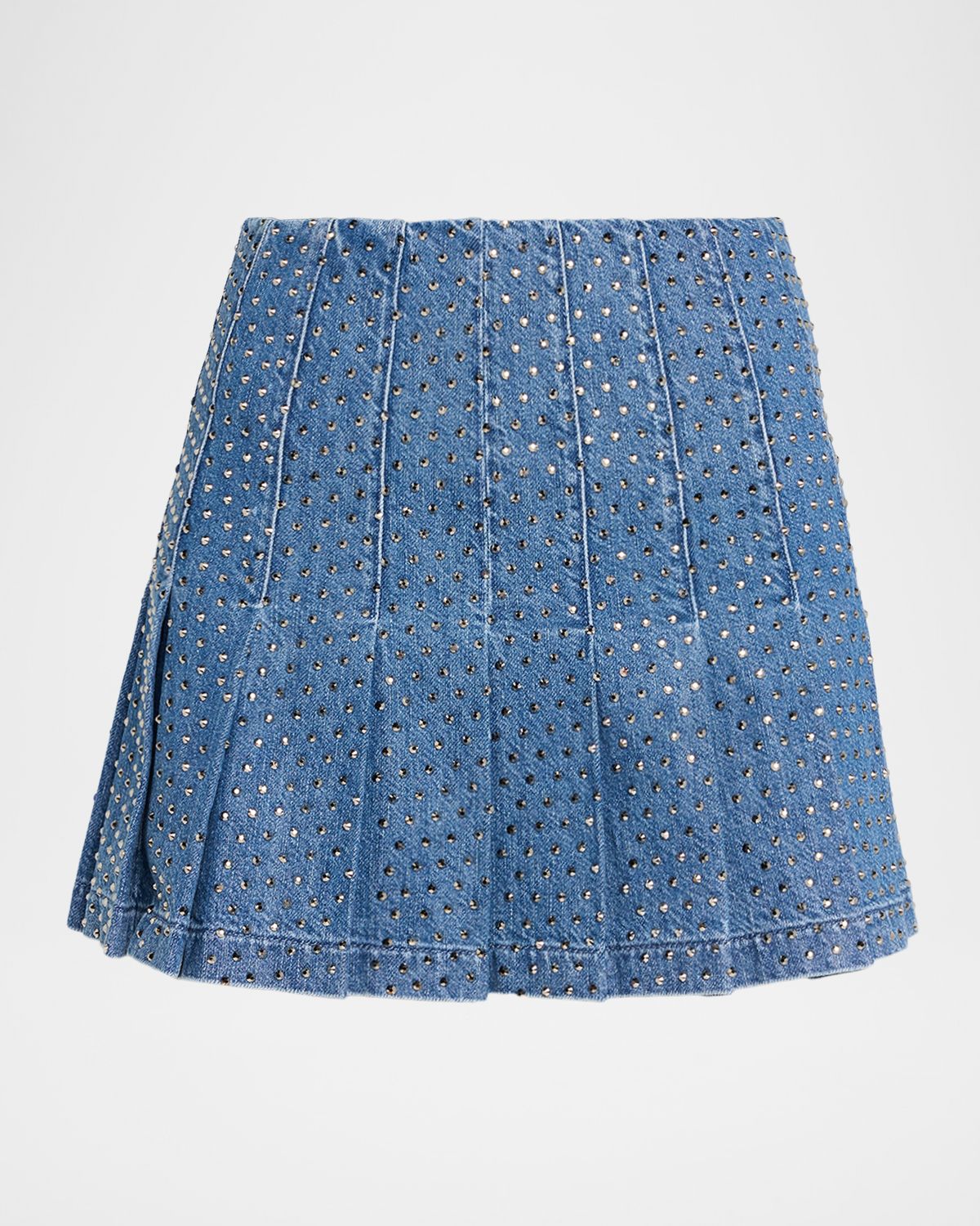 ALICE + OLIVIA Carter Embellished Denim Mini Skirt