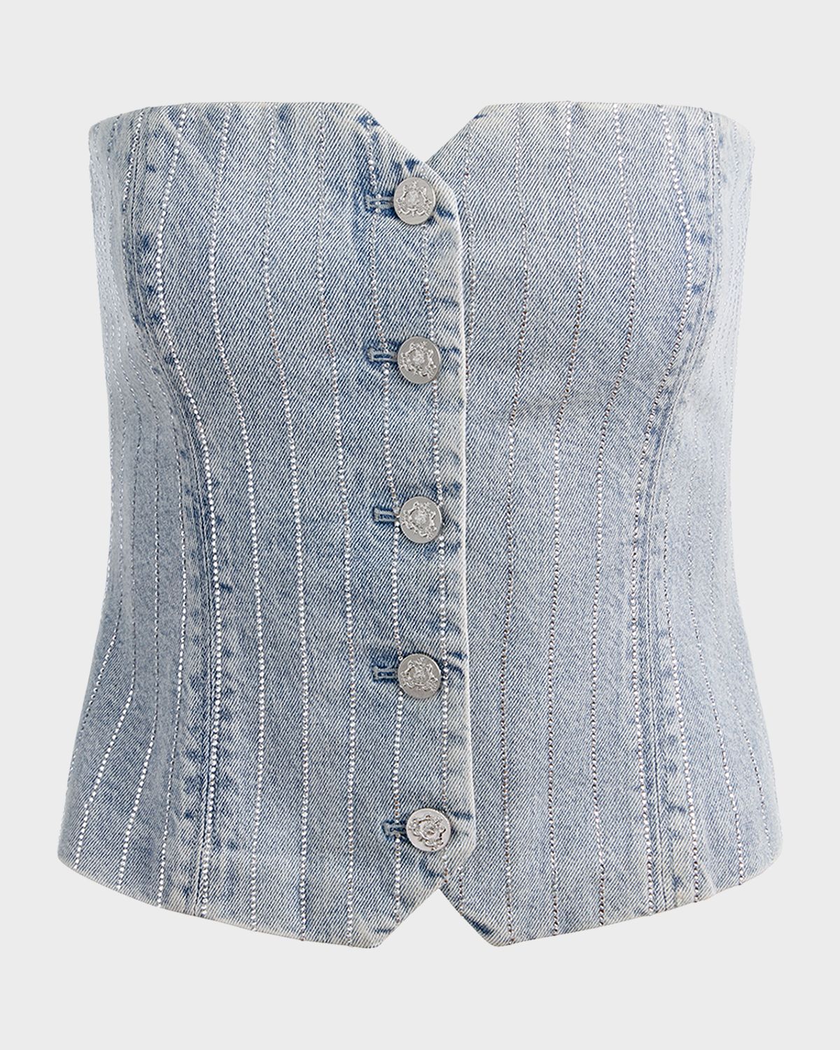 ALICE + OLIVIA Kelcey Denim Strapless Top