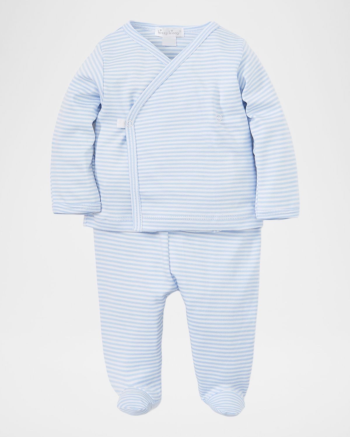 Kissy Kissy Kid 's Striped Cross Tee and Footed Pants, Size Preemie-6M | Thumbnail 5 Kissy Kissy Kid 's Striped Cross Tee and Footed Pants, Size Preemie-6M | Thumbnail 5