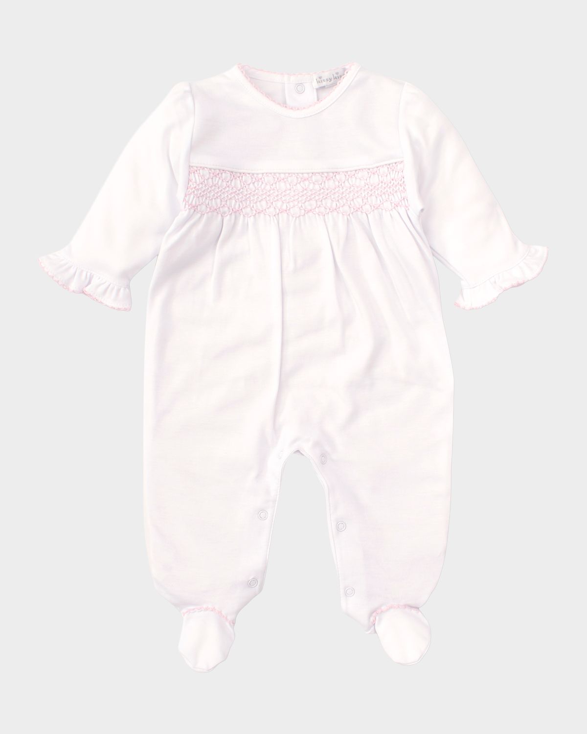Kissy Kissy Girl 's Hand-Smocked Footie, Size Newborn-6M