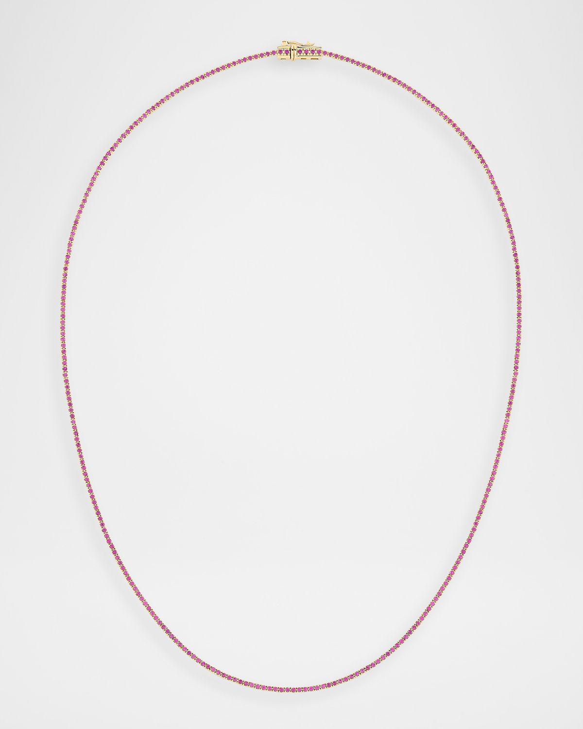 LANA Thin Pink Sapphire Tennis Necklace