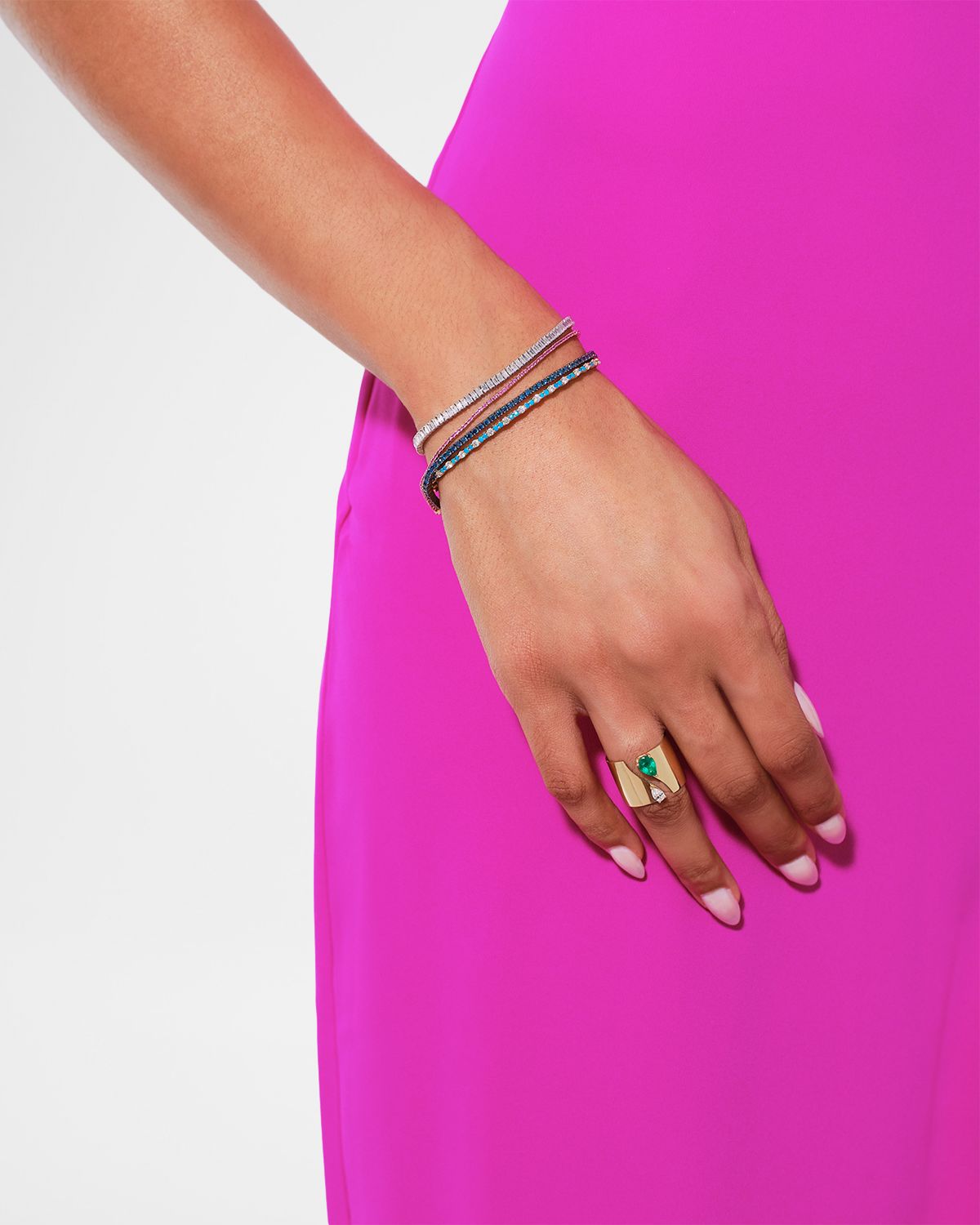Lana Thin Pink Sapphire Tennis Bracelet