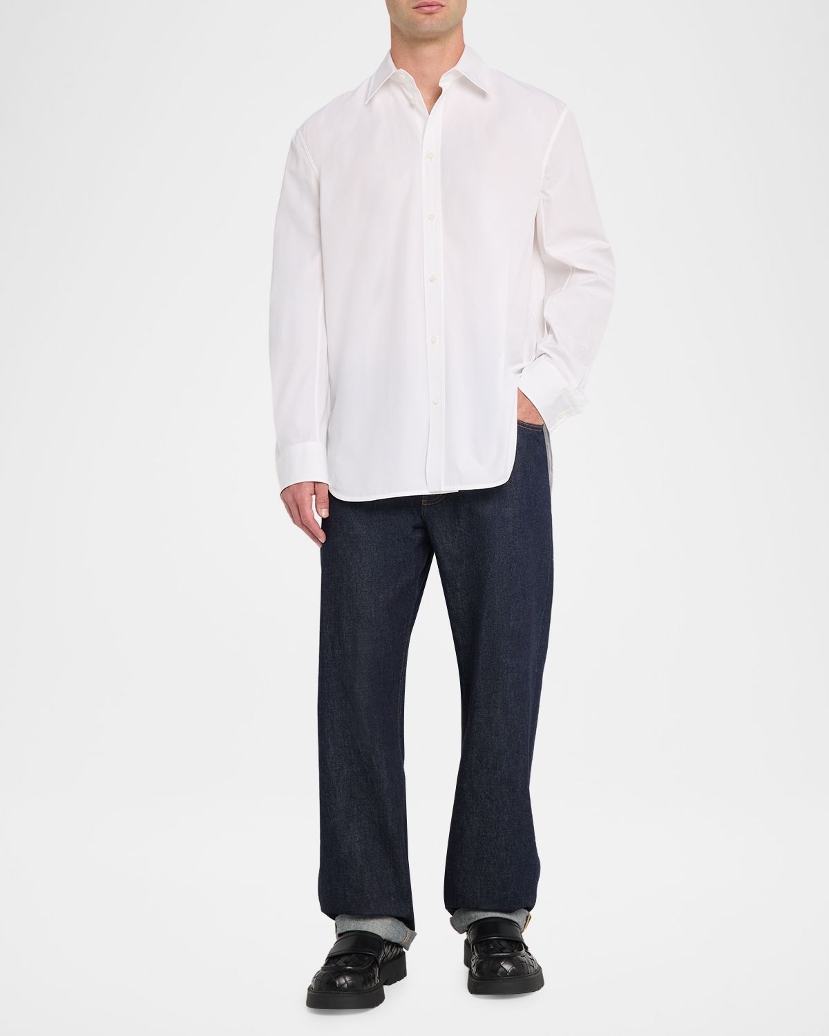 Bottega Veneta Men 's Cotton Relaxed French-Cuff Sport Shirt