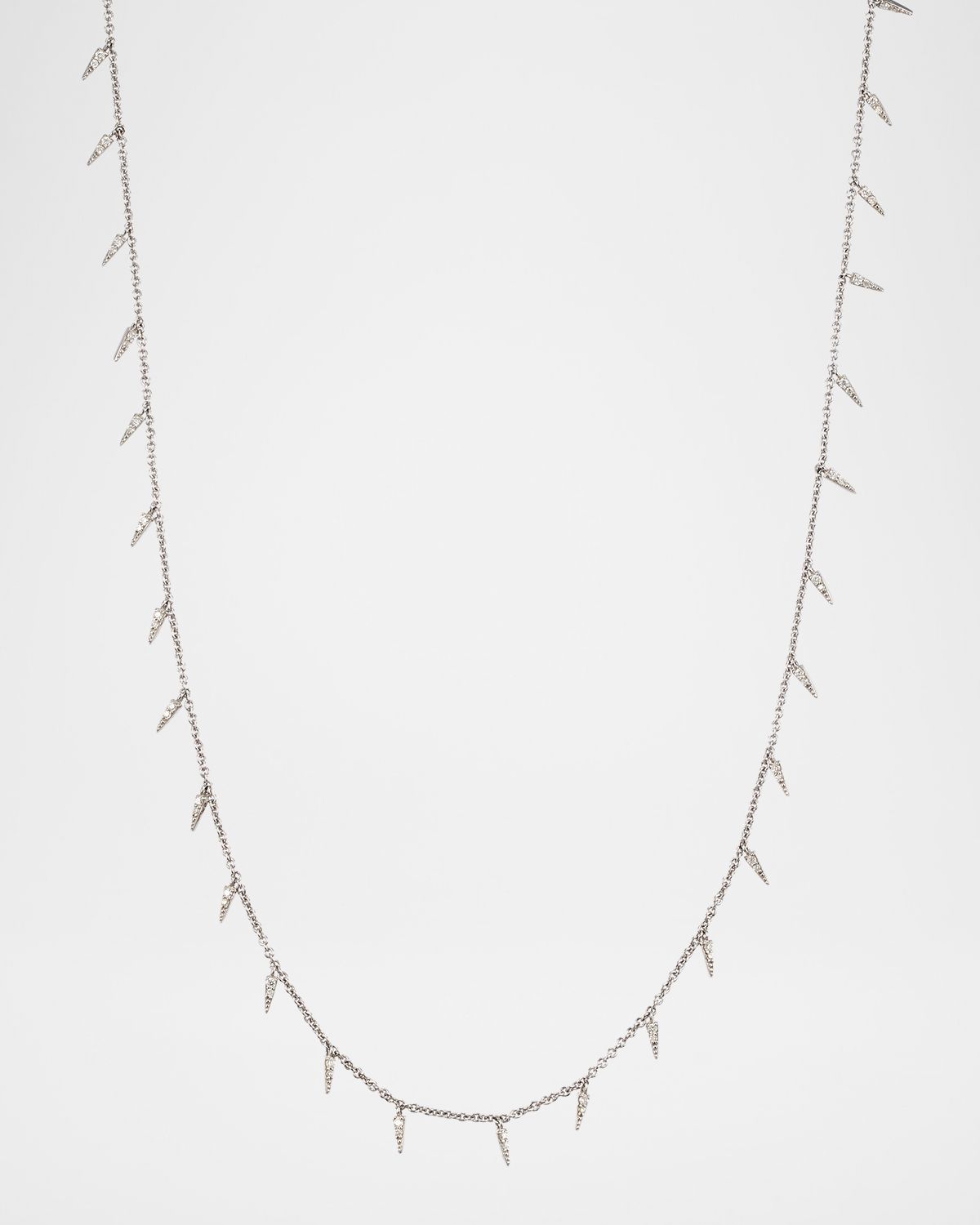 Sydney Evan 14K White Gold Diamond Small Fringe Necklace