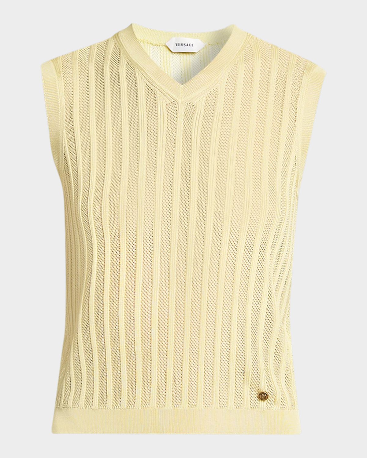 Versace La Vacanza Mesh Rib-Knit Sweater Vest | Thumbnail 7 Versace La Vacanza Mesh Rib-Knit Sweater Vest | Thumbnail 7