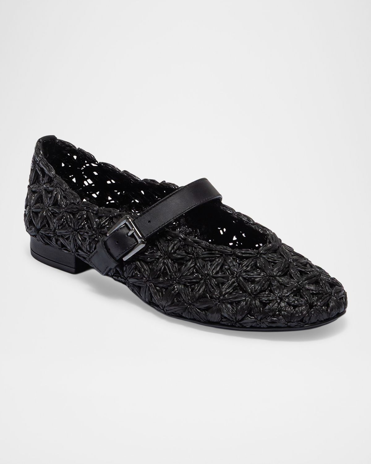 Bernardo Borden Raffia Mary Jane Ballerina Flats | Thumbnail 4 Bernardo Borden Raffia Mary Jane Ballerina Flats | Thumbnail 4