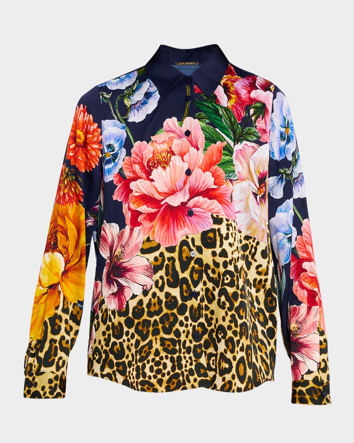 Elie Tahari The Madeline Sahara Desert Print Silk-Blend Blouse