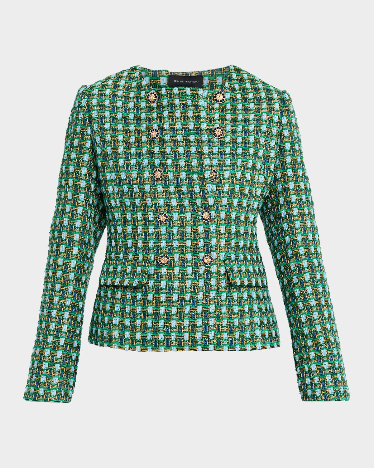 Elie Tahari The Eleni Woven Double-Breasted Jacket | Thumbnail 7 Elie Tahari The Eleni Woven Double-Breasted Jacket | Thumbnail 7
