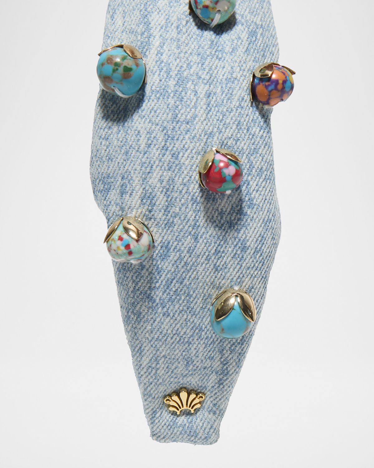 Lele Sadoughi Knotted Denim Terrazzo Headband