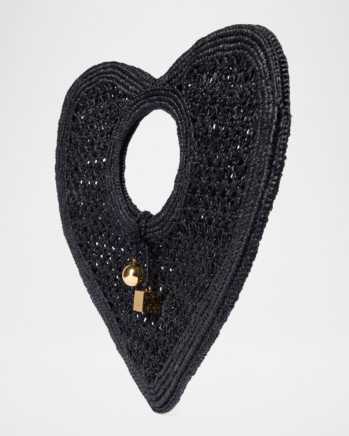 Jacquemus The Spiaggia Coeur Woven Heart Top-Handle Bag