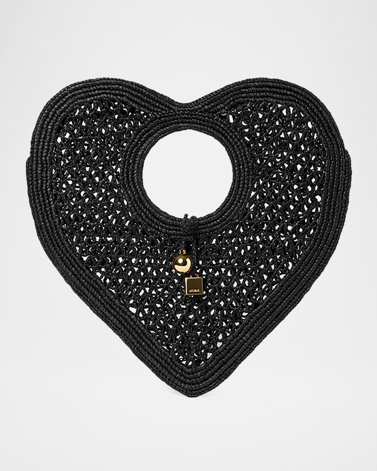 Jacquemus The Spiaggia Coeur Woven Heart Top-Handle Bag