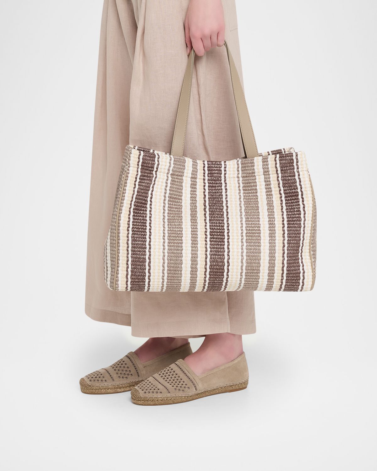 Brunello Cucinelli Striped Raffia Tote Bag | Thumbnail 6 Brunello Cucinelli Striped Raffia Tote Bag | Thumbnail 6