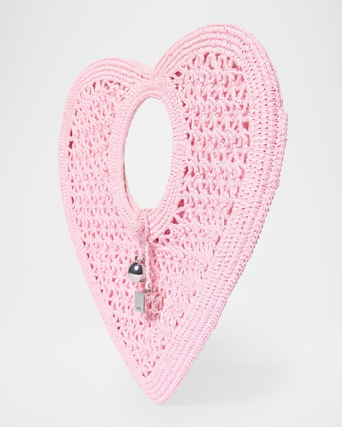 Jacquemus The Spiaggia Coeur Woven Heart Top-Handle Bag