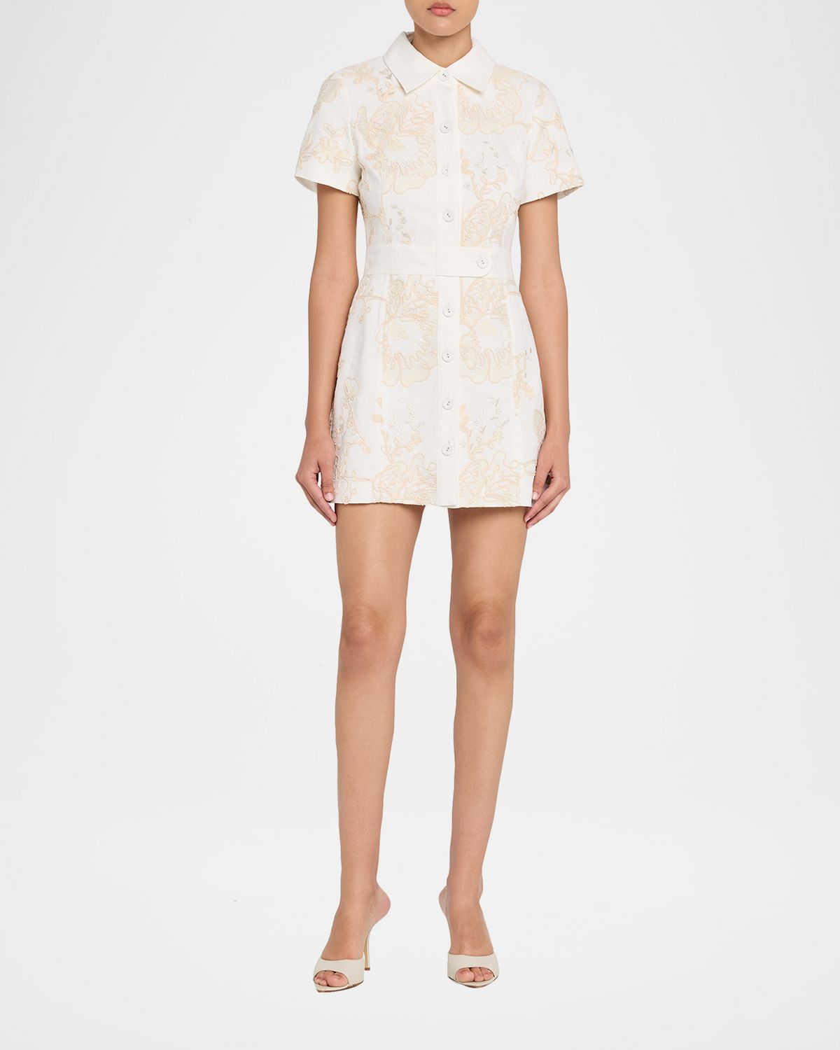 Ramy Brook Shannon Embroidered Mini Shirtdress