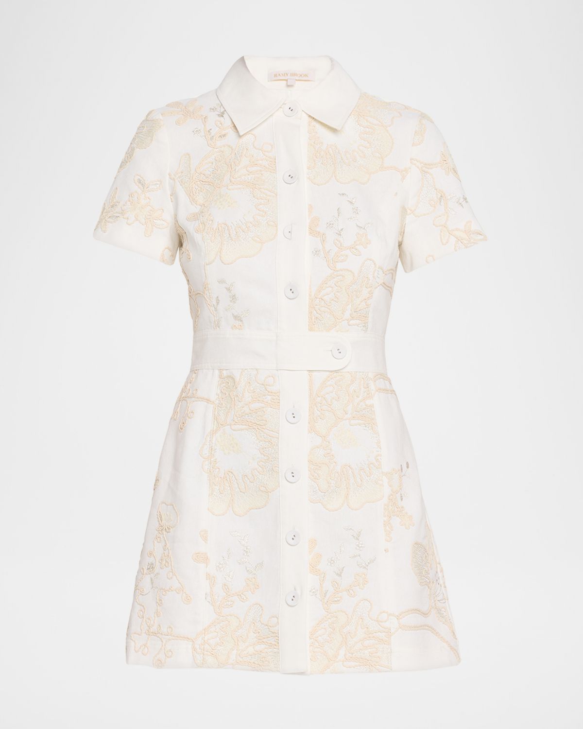 Ramy Brook Shannon Embroidered Mini Shirtdress