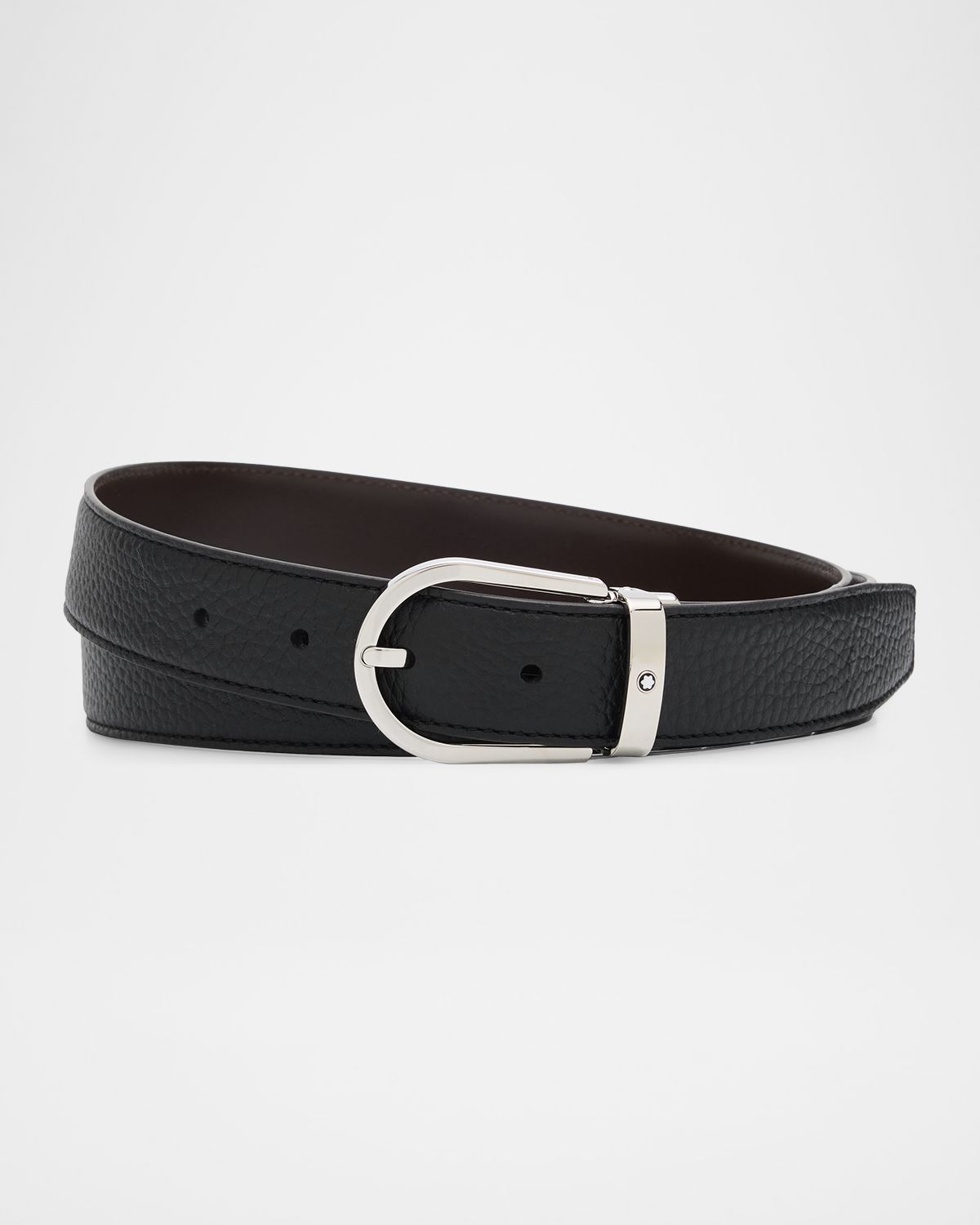 Montblanc Men 's Horseshoe-Buckle Reversible Leather Belt - Women's Accessories