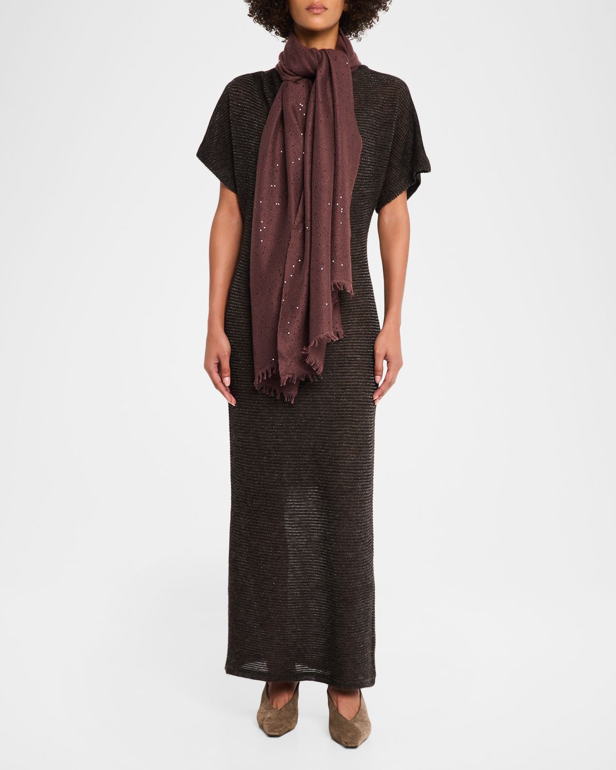 Brunello Cucinelli Sparkling Cashmere and Silk Scarf | Thumbnail 2 Brunello Cucinelli Sparkling Cashmere and Silk Scarf | Thumbnail 2