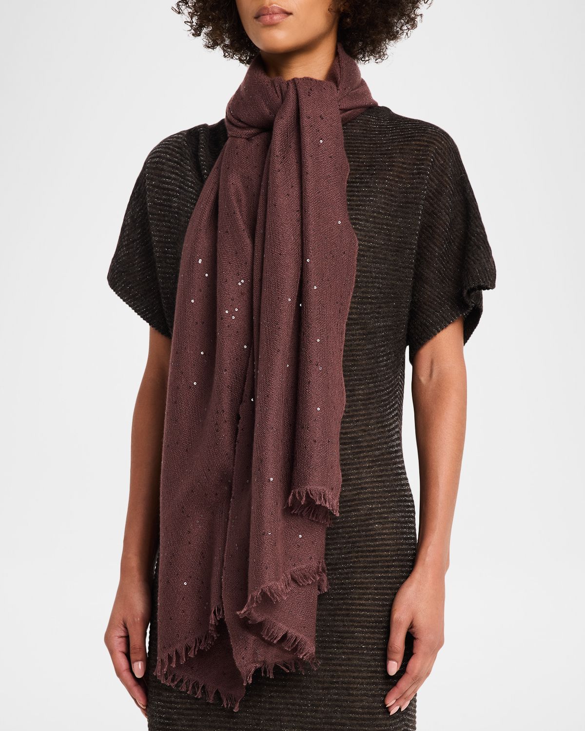 Brunello Cucinelli Sparkling Cashmere and Silk Scarf | Thumbnail 3 Brunello Cucinelli Sparkling Cashmere and Silk Scarf | Thumbnail 3