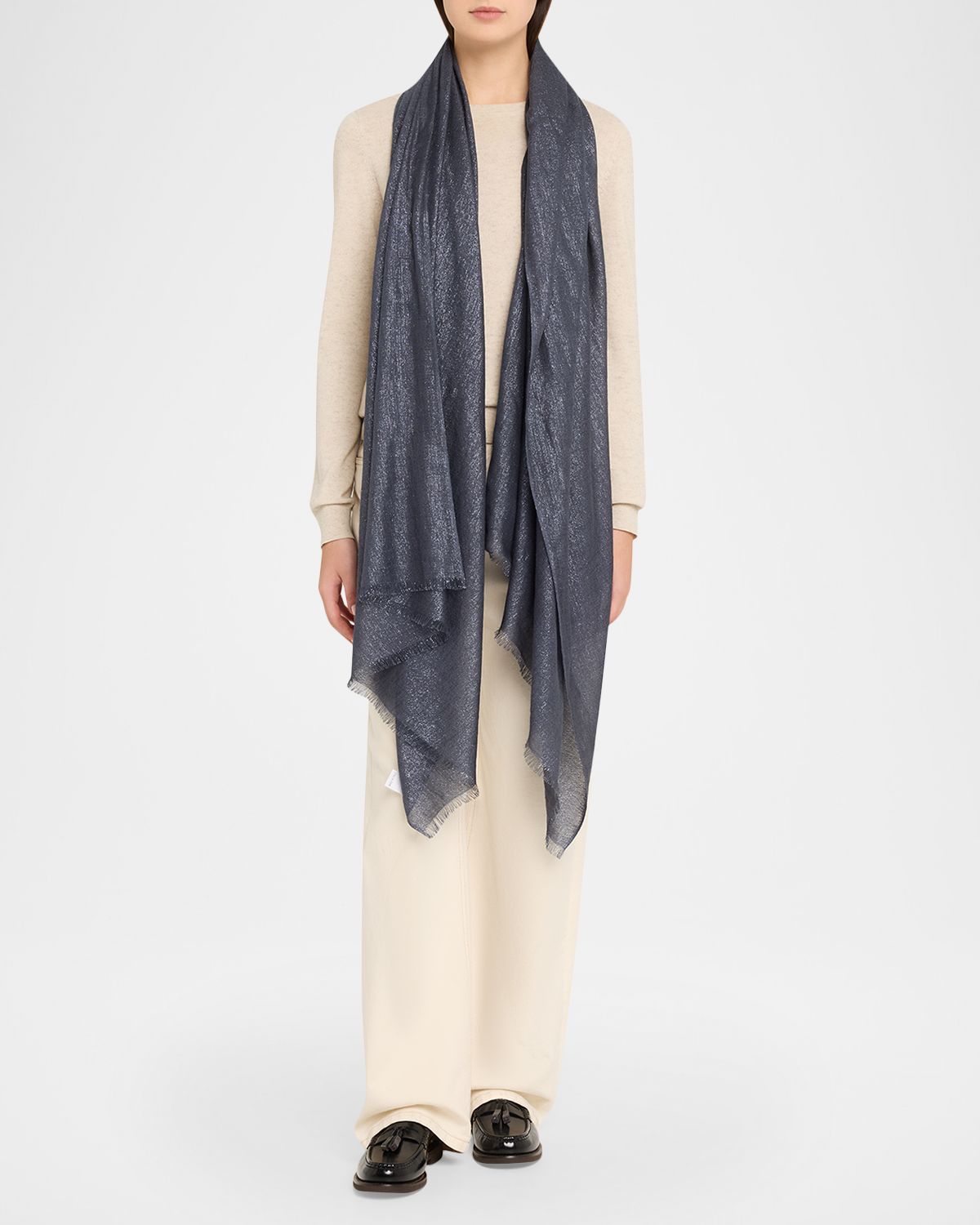 Brunello Cucinelli Sparkling Cashmere and Silk Scarf | Thumbnail 4