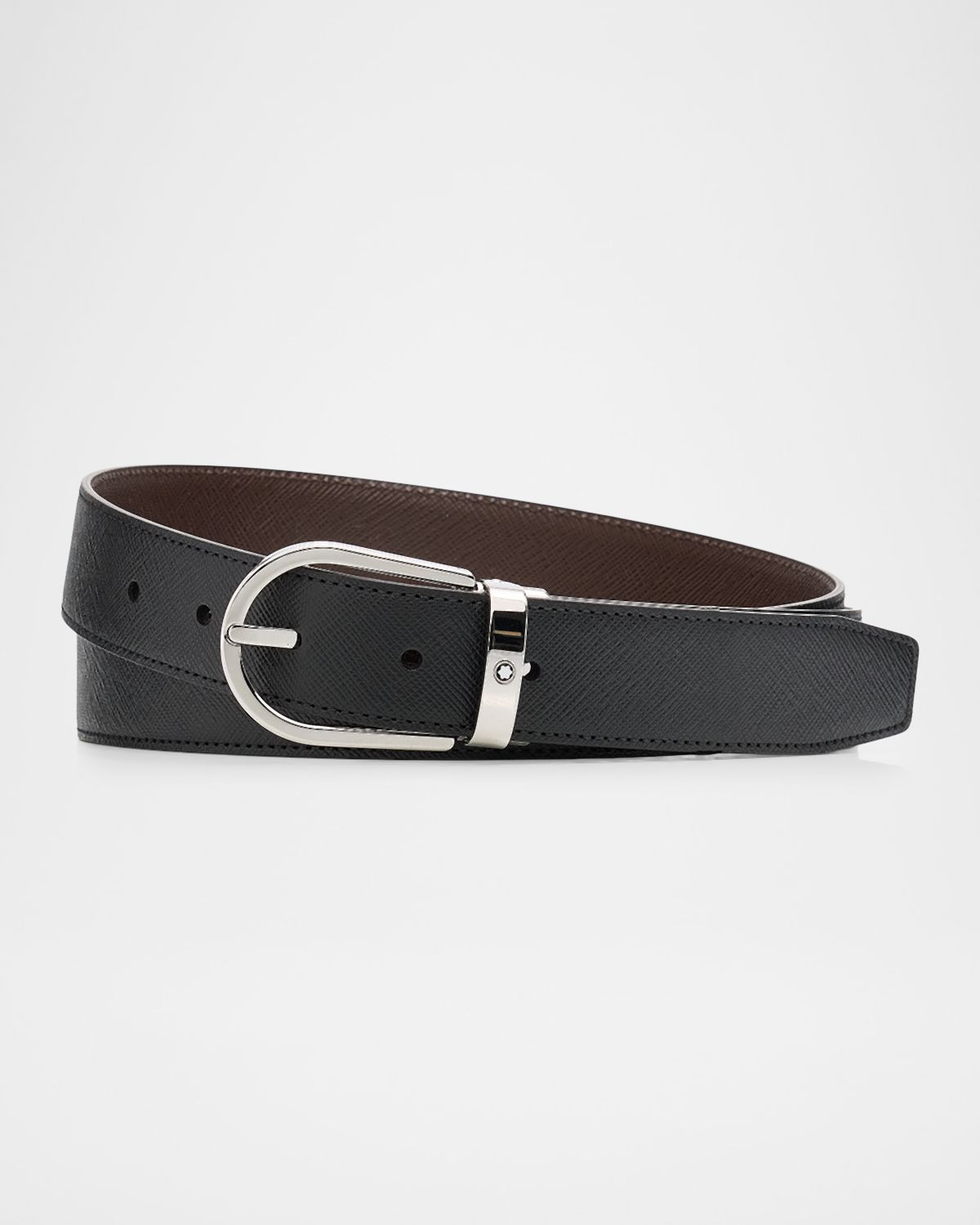 Montblanc Men 's Horseshoe-Buckle Reversible Leather Belt - Women's Accessories
