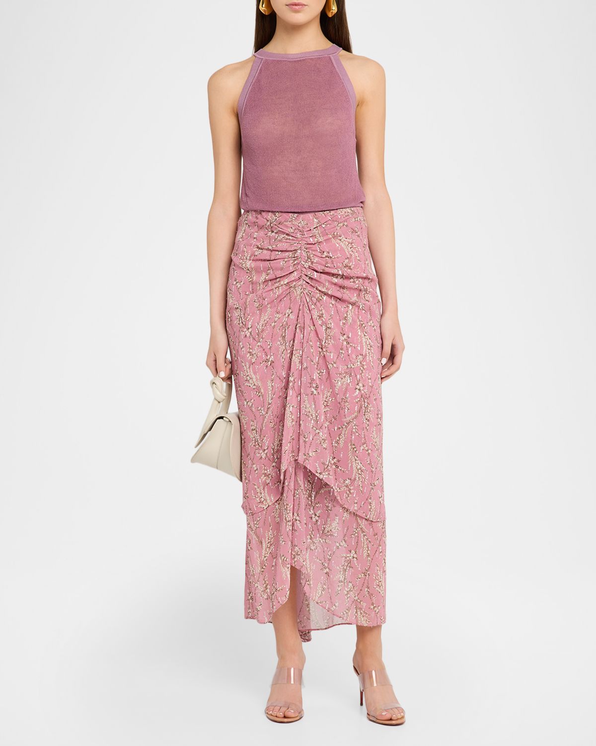 Veronica Beard Sira Floral Chiffon Skirt