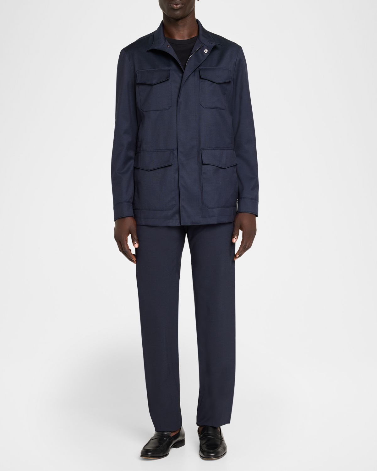 Canali Men 's Flap Pocket Full-Zip Field Jacket | Thumbnail 2 Canali Men 's Flap Pocket Full-Zip Field Jacket | Thumbnail 2