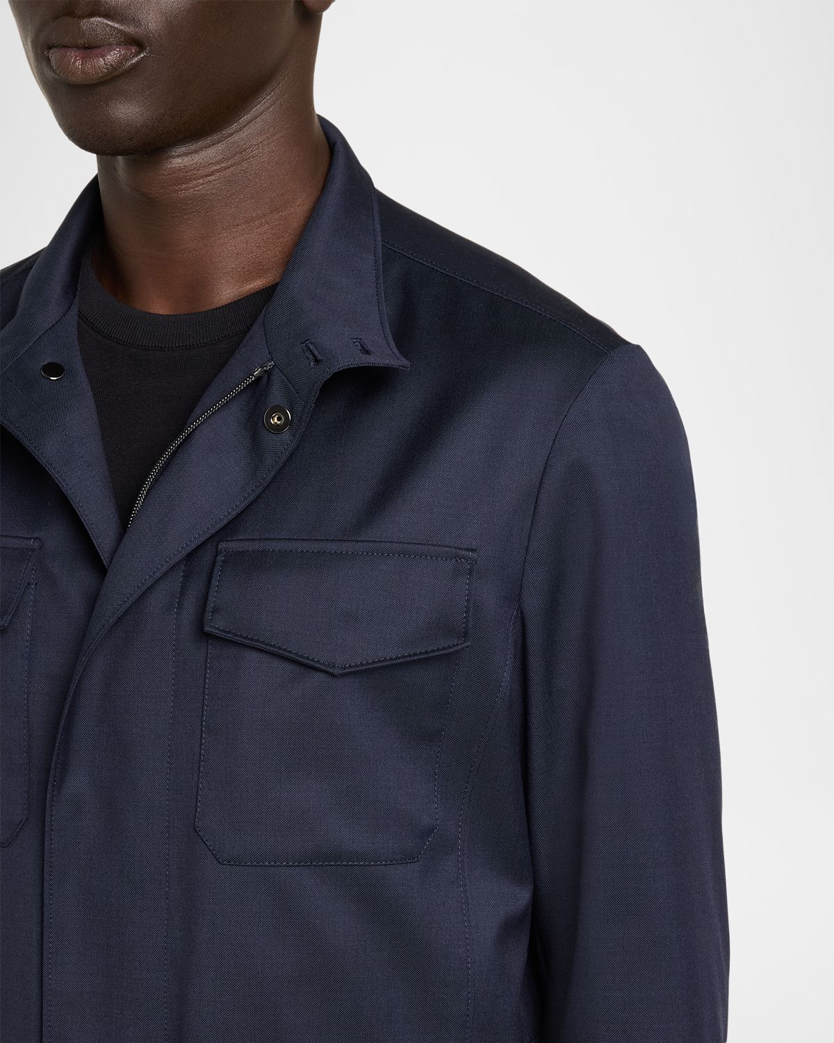 Canali Men 's Flap Pocket Full-Zip Field Jacket | Thumbnail 5 Canali Men 's Flap Pocket Full-Zip Field Jacket | Thumbnail 5