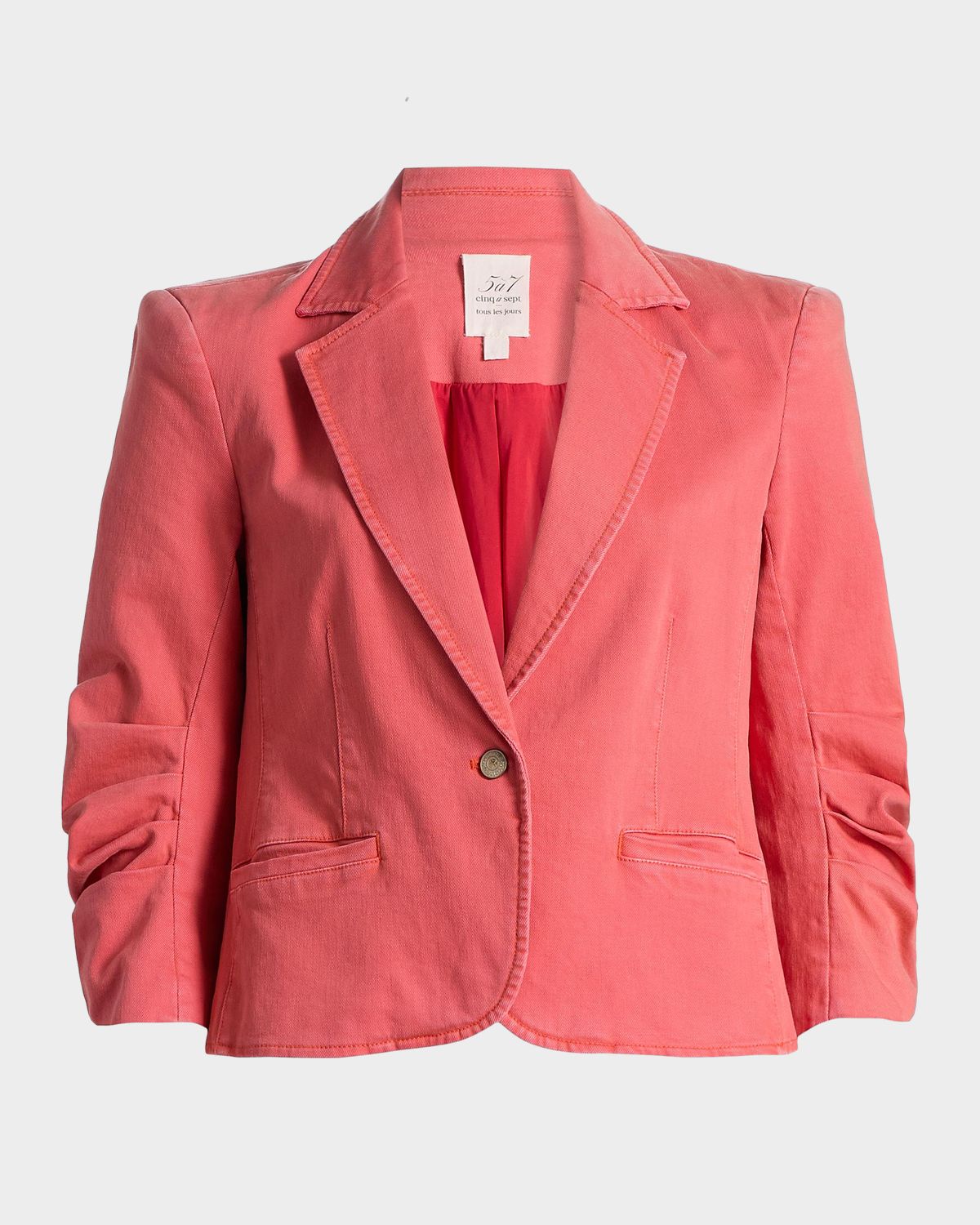 Cinq a Sept Le Petit Khloe Denim Single-Breasted Blazer