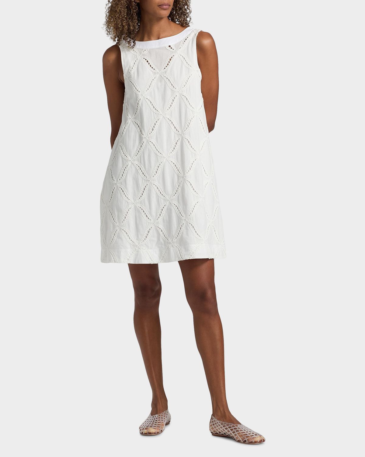 Derek Lam 10 Crosby Alina Eyelet Cotton Shift Mini Dress | Thumbnail 2 Derek Lam 10 Crosby Alina Eyelet Cotton Shift Mini Dress | Thumbnail 2