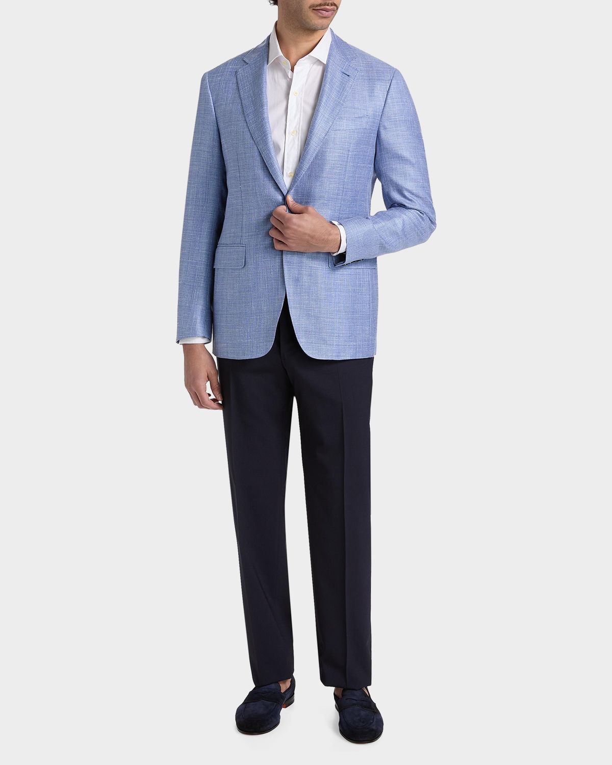 Canali Men 's Kei Wool, Silk and Linen Two-Button Blazer | Thumbnail 7 Canali Men 's Kei Wool, Silk and Linen Two-Button Blazer | Thumbnail 7