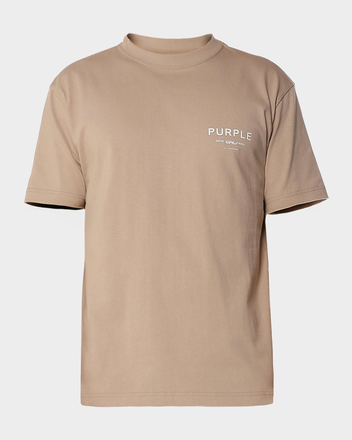 PURPLE Men 's Cotton Jersey Logo Crewneck T-Shirt | Thumbnail 4 PURPLE Men 's Cotton Jersey Logo Crewneck T-Shirt | Thumbnail 4