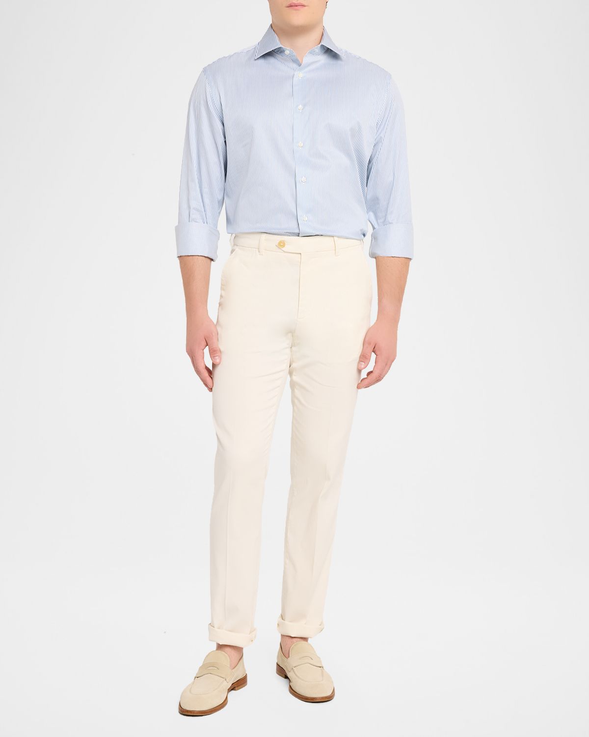 Canali Men 's Pinstripe Cotton Dress Shirt | Thumbnail 2 Canali Men 's Pinstripe Cotton Dress Shirt | Thumbnail 2