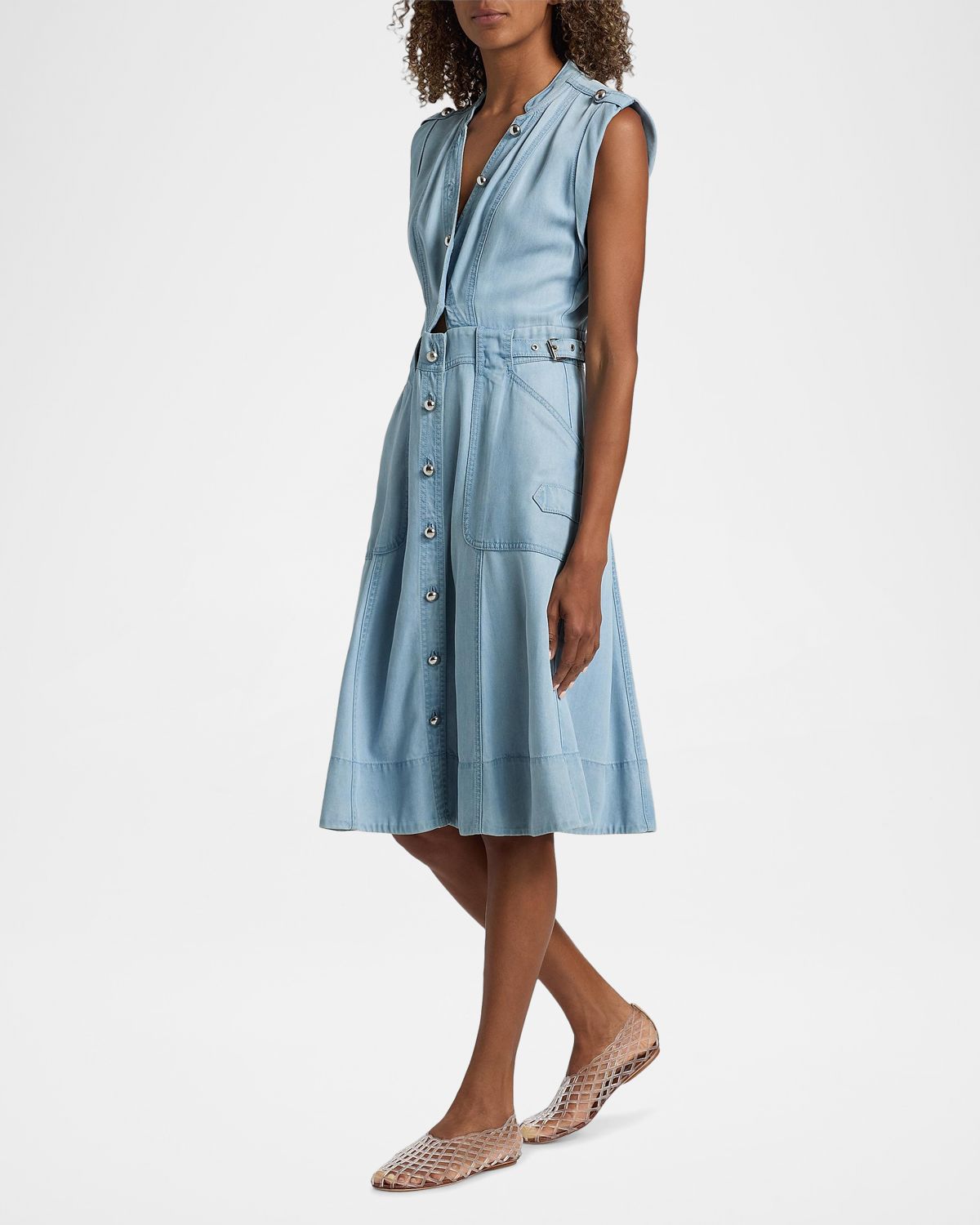 Derek Lam 10 Crosby Penelope Denim Button-Front Midi Dress | Thumbnail 2 Derek Lam 10 Crosby Penelope Denim Button-Front Midi Dress | Thumbnail 2