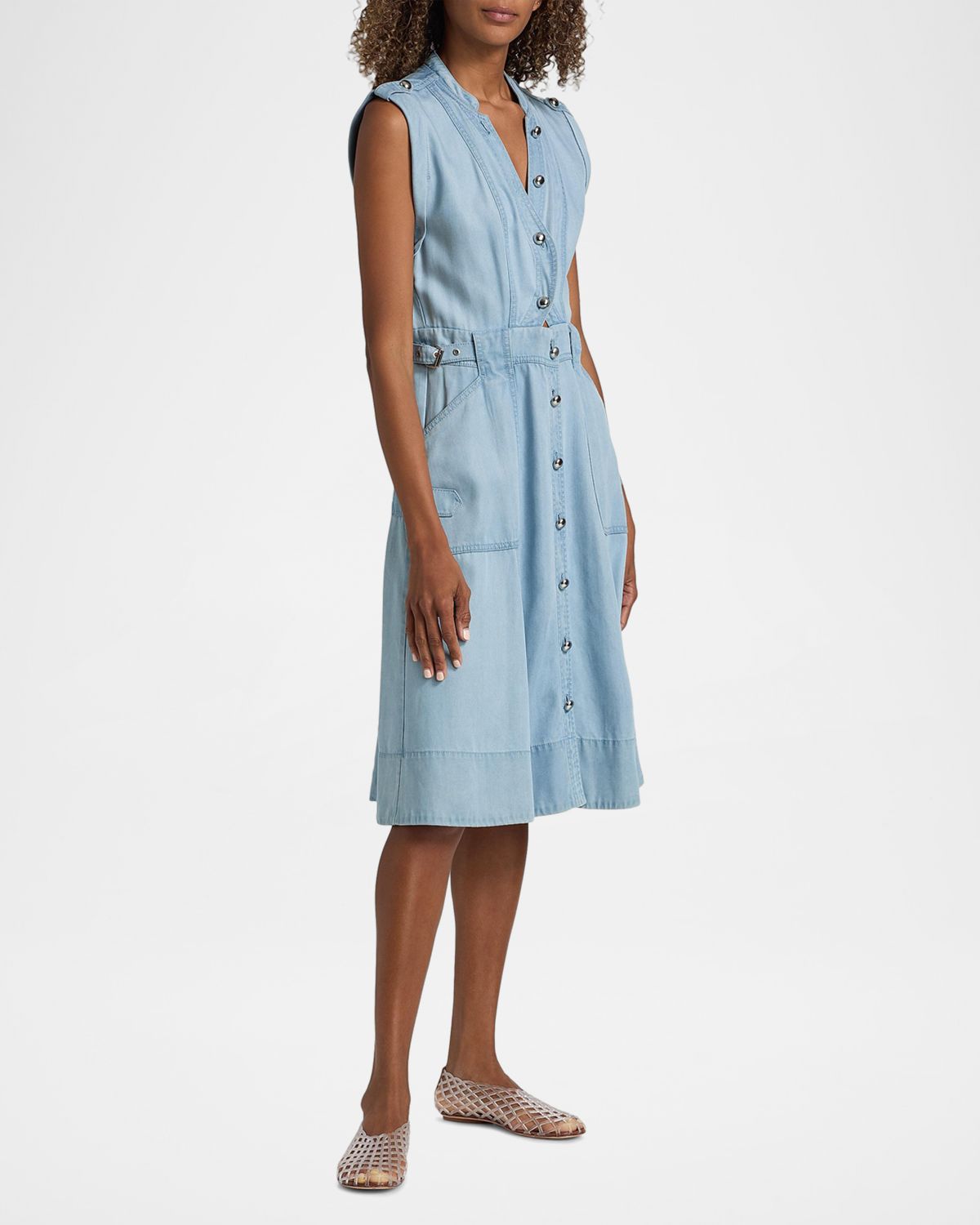 Derek Lam 10 Crosby Penelope Denim Button-Front Midi Dress | Thumbnail 7 Derek Lam 10 Crosby Penelope Denim Button-Front Midi Dress | Thumbnail 7