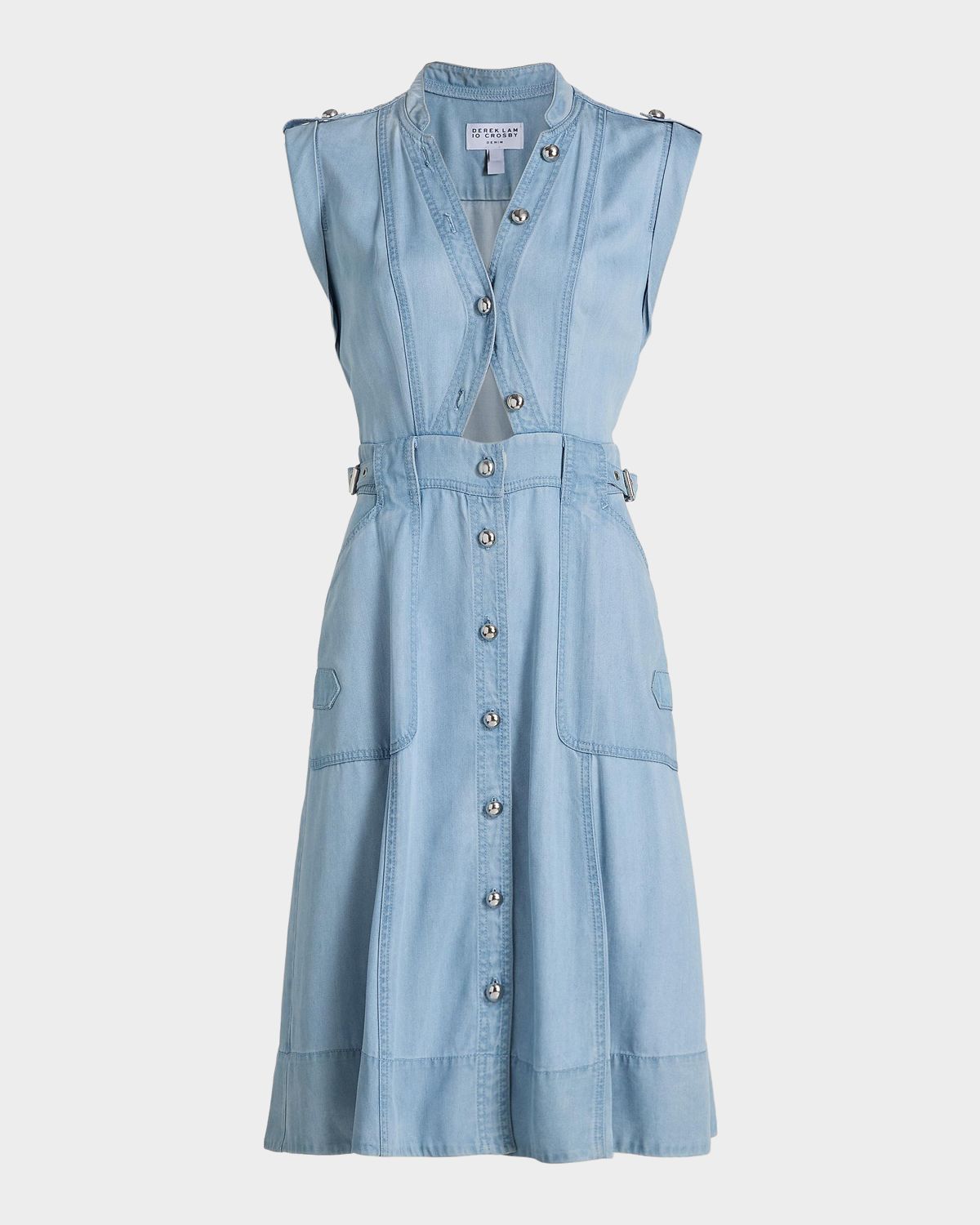 Derek Lam 10 Crosby Penelope Denim Button-Front Midi Dress
