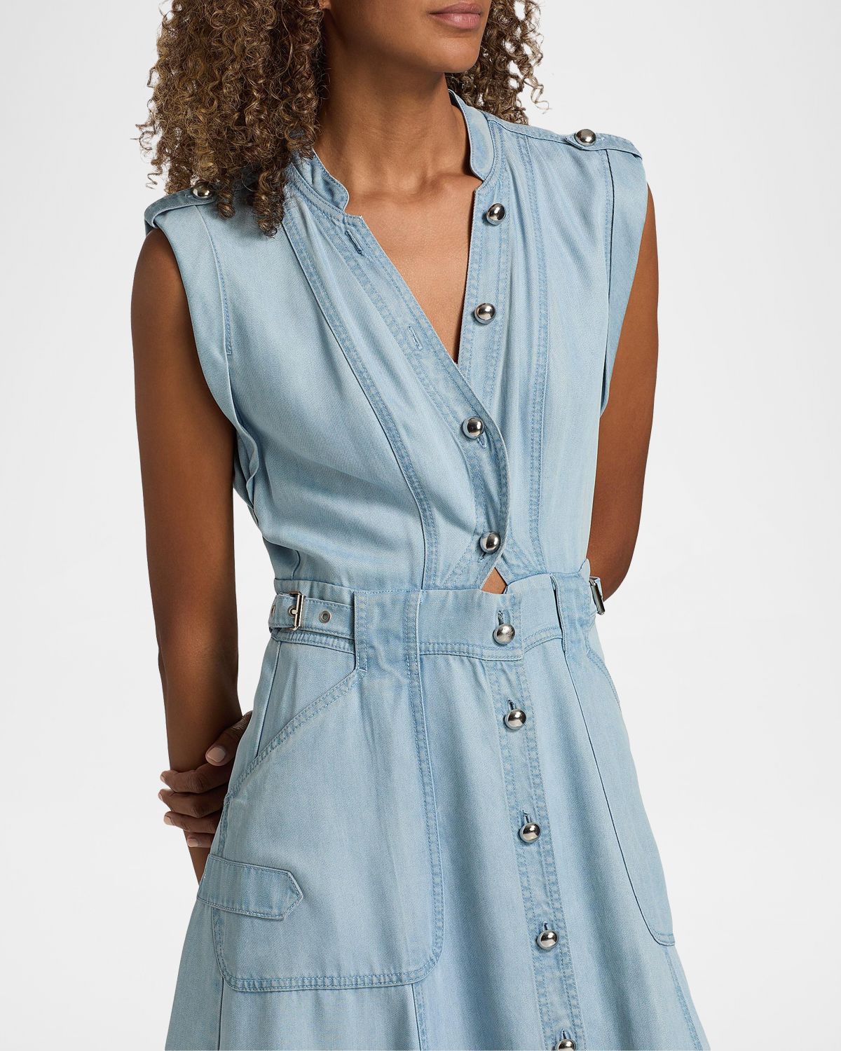 Derek Lam 10 Crosby Penelope Denim Button-Front Midi Dress | Thumbnail 5 Derek Lam 10 Crosby Penelope Denim Button-Front Midi Dress | Thumbnail 5
