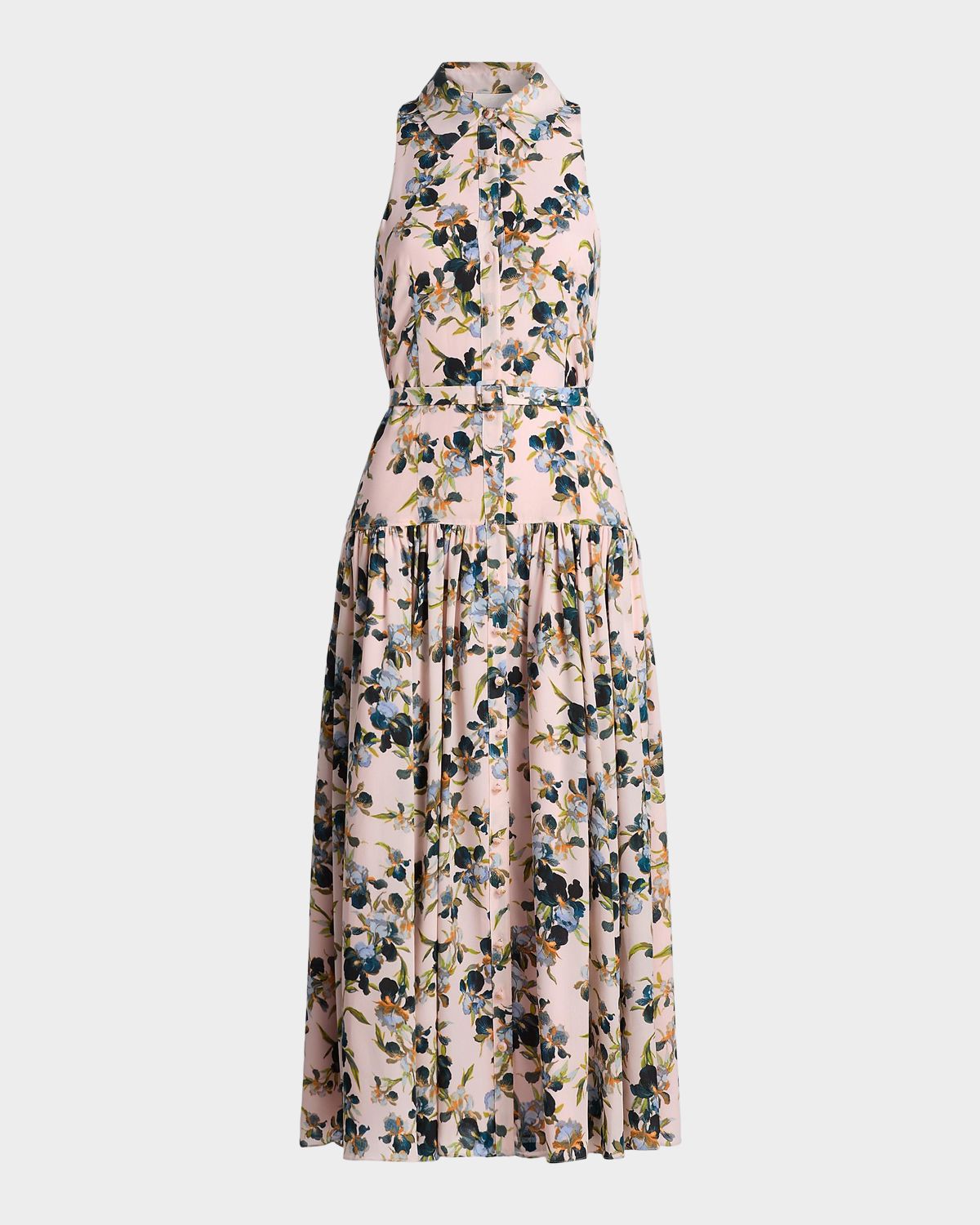 Cinq a Sept Trailing Iris Sarai Floral A-Line Midi-Shirtdress